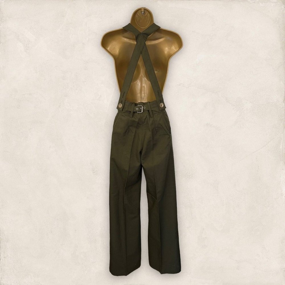Alexander McQueen MCQ Khaki Canvas Trousers, Braces UK 4 US 0 EU 36 RRP £1075 - Picture 2 of 4